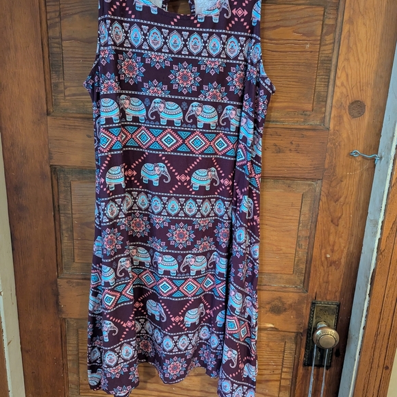 Bobbie Brooks Purple and Blue Midi Dress - Picture 1 of 6